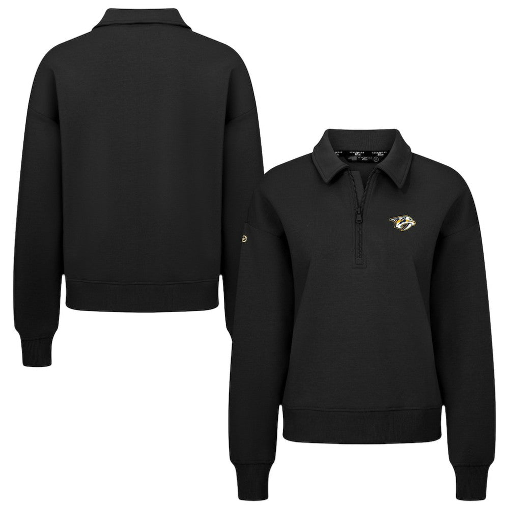 Nashville Predators Levelwear Women's Canmore Quarter-Zip Pullover Black