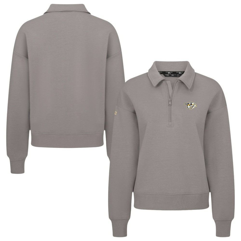 Nashville Predators Levelwear Women's Canmore Quarter-Zip Pullover Gray