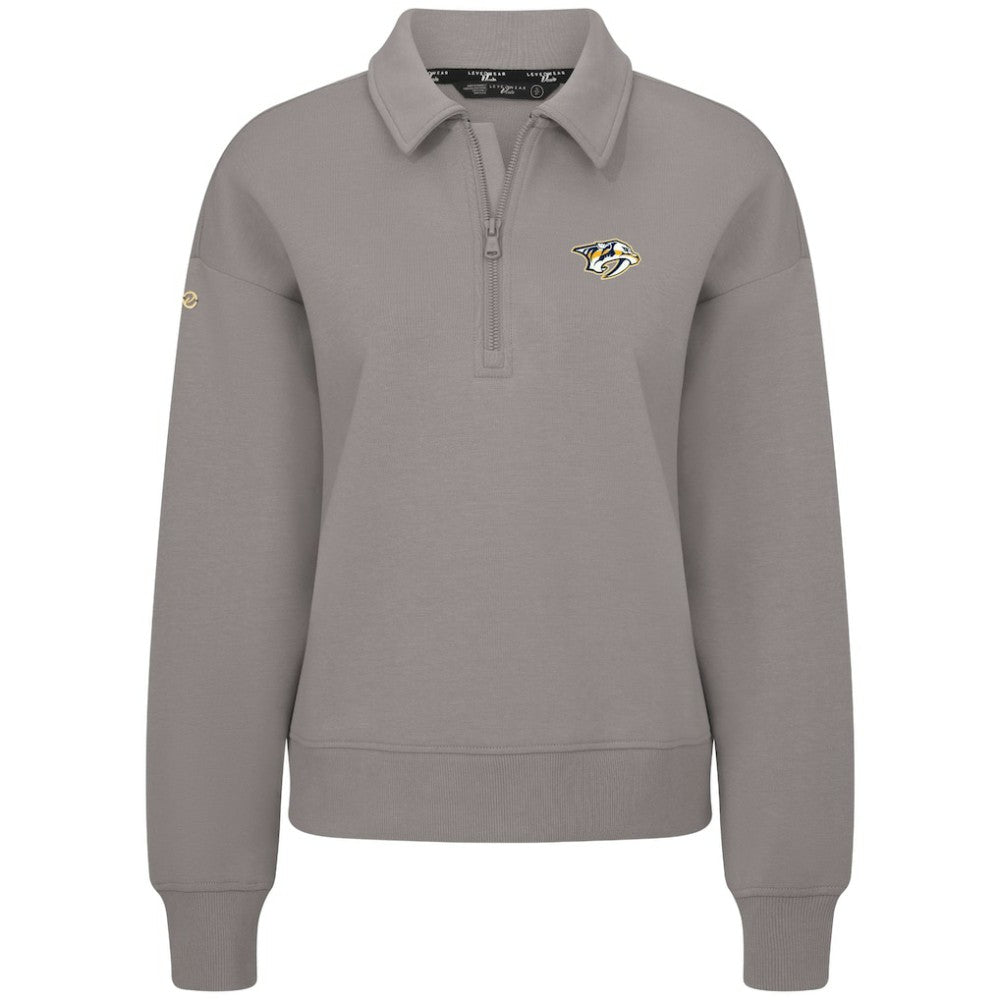 Nashville Predators Levelwear Women's Canmore Quarter-Zip Pullover Gray