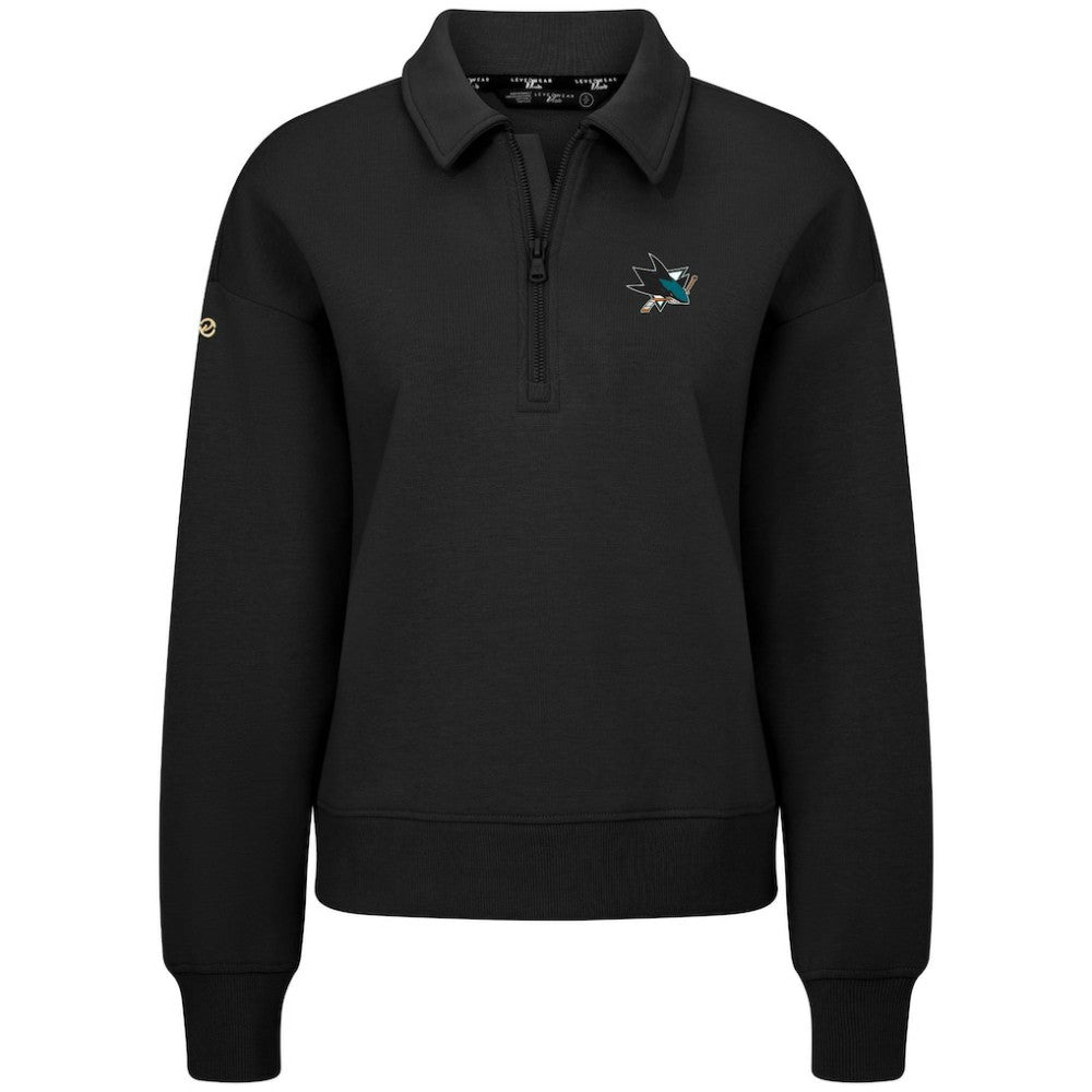 San Jose Sharks Levelwear Women's Canmore Quarter-Zip Pullover Black