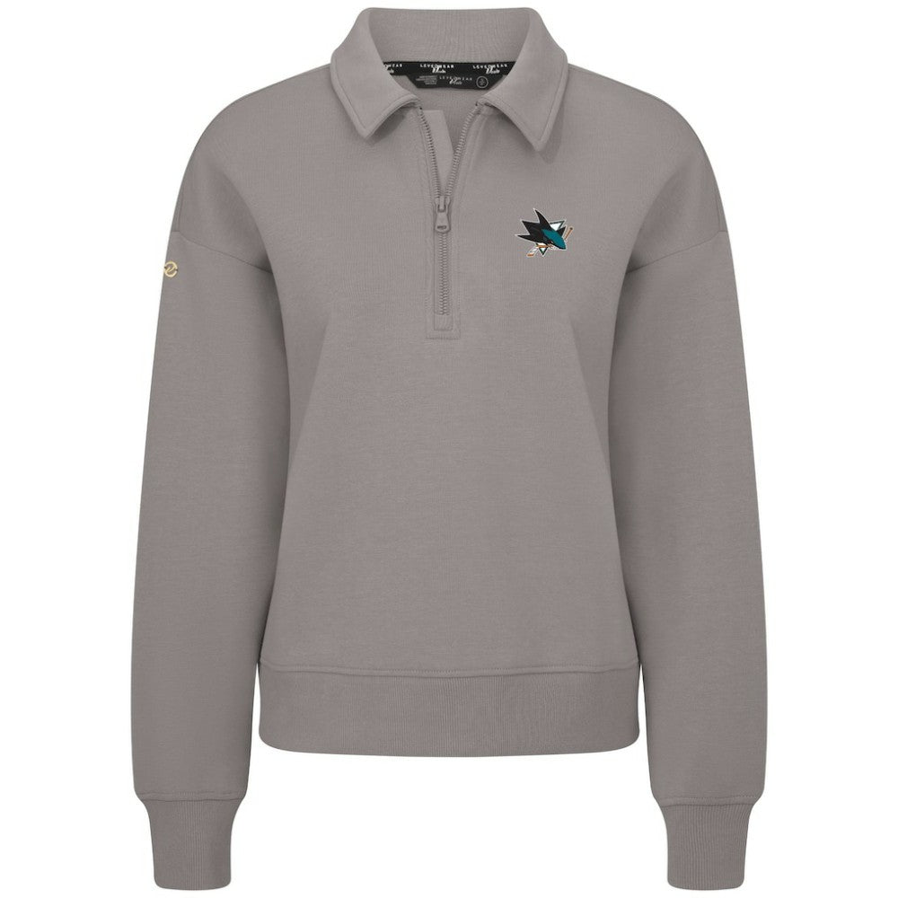 San Jose Sharks Levelwear Women's Canmore Quarter-Zip Pullover Gray