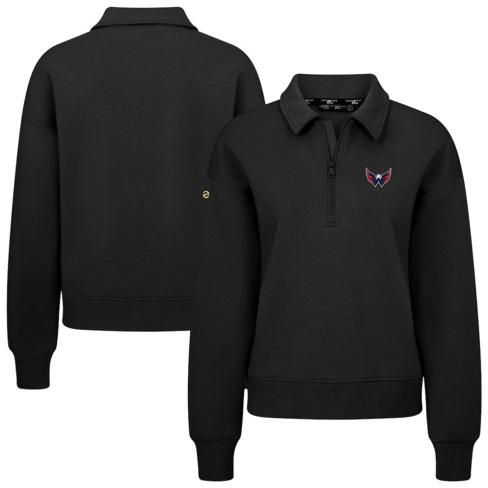 Washington Capitals Levelwear Women's Canmore Quarter-Zip Pullover Black