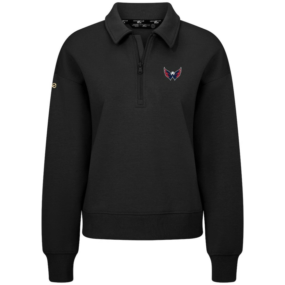 Washington Capitals Levelwear Women's Canmore Quarter-Zip Pullover Black
