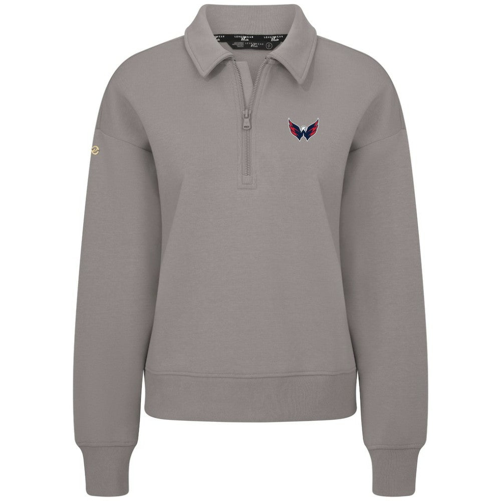 Washington Capitals Levelwear Women's Canmore Quarter-Zip Pullover Gray