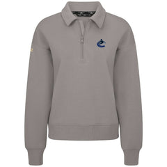 Vancouver Canucks Levelwear Women's Canmore Quarter-Zip Pullover Gray