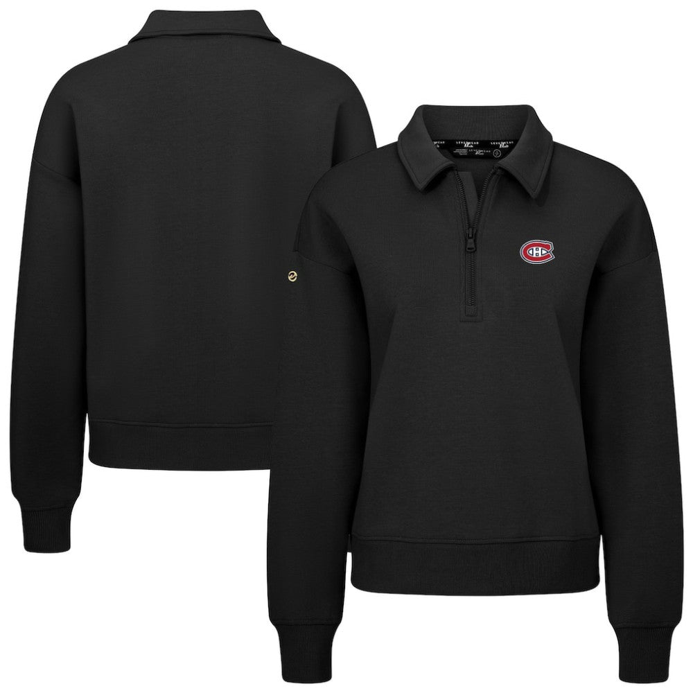 Montreal Canadiens Levelwear Women's Canmore Quarter-Zip Pullover Black