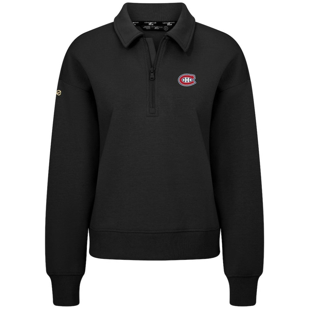 Montreal Canadiens Levelwear Women's Canmore Quarter-Zip Pullover Black