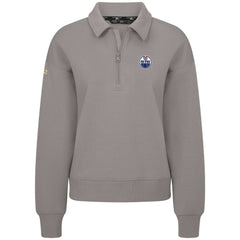 Edmonton Oilers Levelwear Women's Canmore Quarter-Zip Pullover Gray