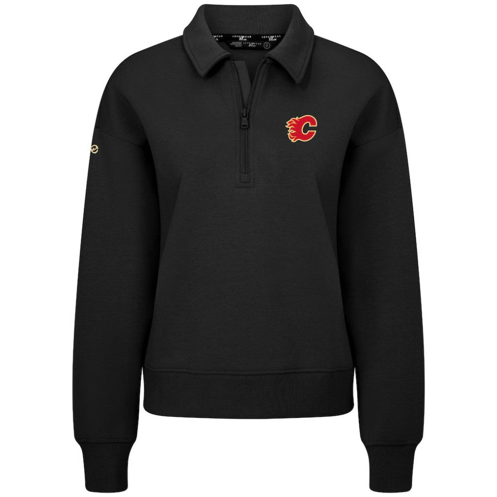 Calgary Flames Levelwear Women's Canmore Quarter-Zip Pullover Black