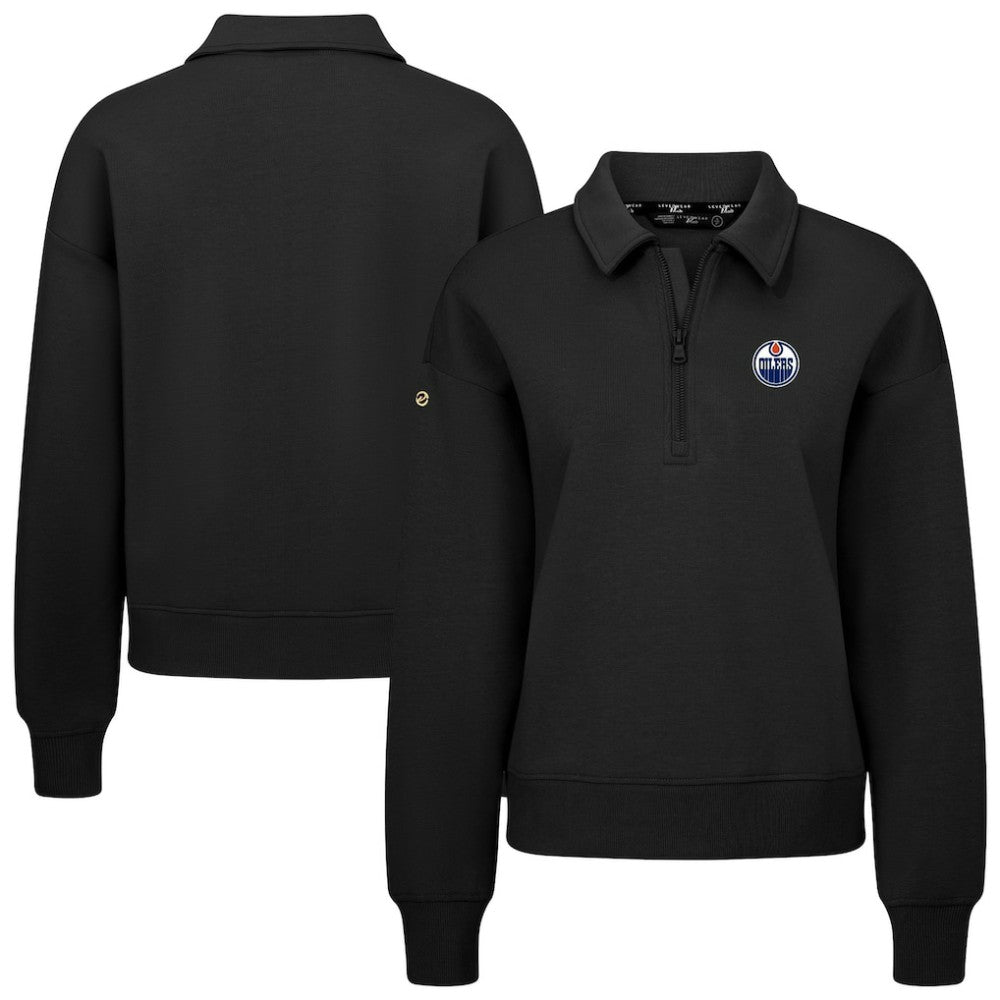 Edmonton Oilers Levelwear Women's Canmore Quarter-Zip Pullover Black