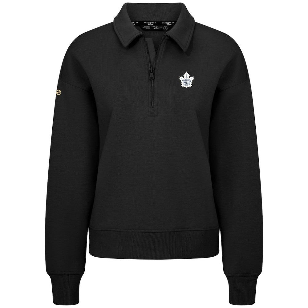Toronto Maple Leafs Levelwear Women's Canmore Quarter-Zip Pullover Black