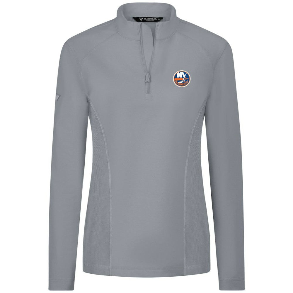 New York Islanders Levelwear Women's Upright Quarter-Zip Pullover Gray