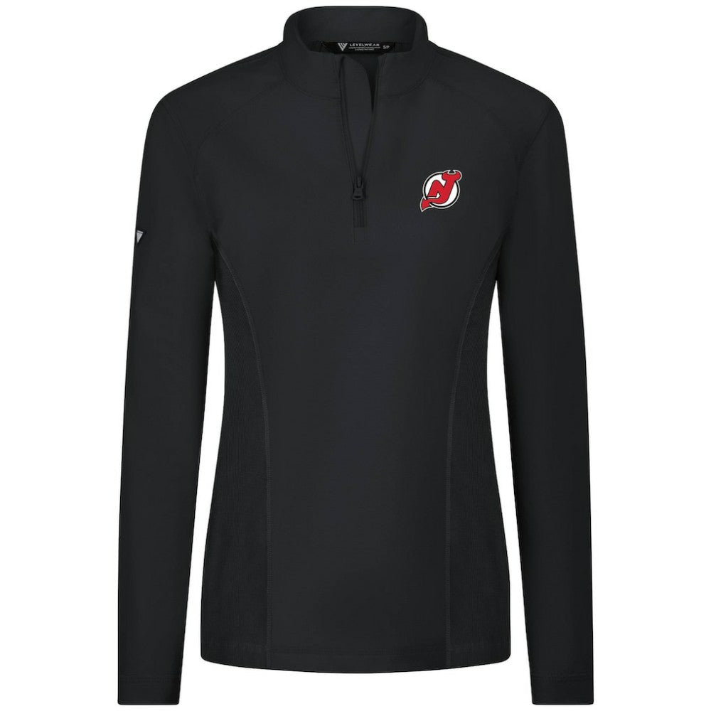 New Jersey Devils Levelwear Women's Upright Quarter-Zip Pullover Black