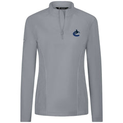Vancouver Canucks Levelwear Women's Upright Quarter-Zip Pullover Gray