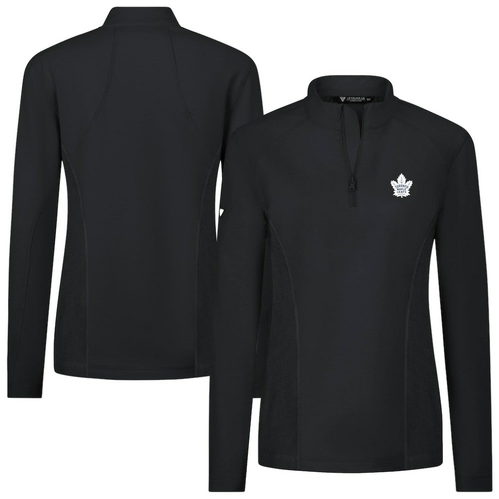Toronto Maple Leafs Levelwear Women's Upright Quarter-Zip Pullover Black