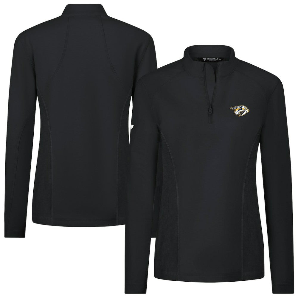 Nashville Predators Levelwear Women's Upright Quarter-Zip Pullover Black