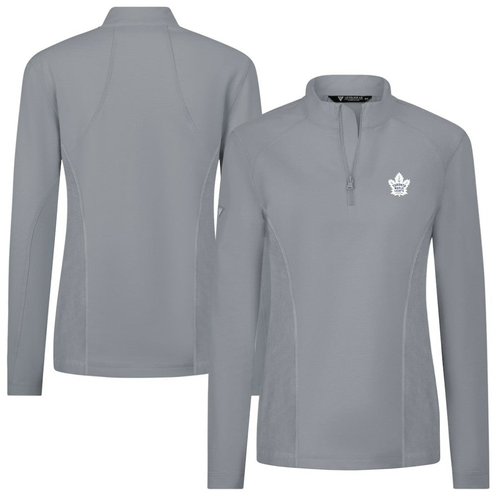 Toronto Maple Leafs Levelwear Women's Upright Quarter-Zip Pullover Gray