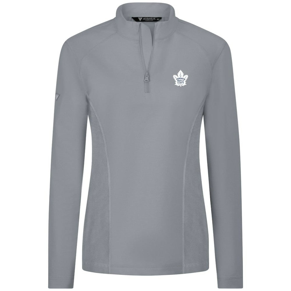 Toronto Maple Leafs Levelwear Women's Upright Quarter-Zip Pullover Gray