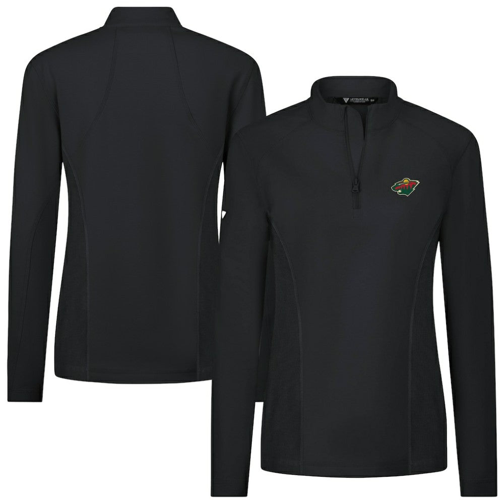 Minnesota Wild Levelwear Women's Upright Quarter-Zip Pullover Black