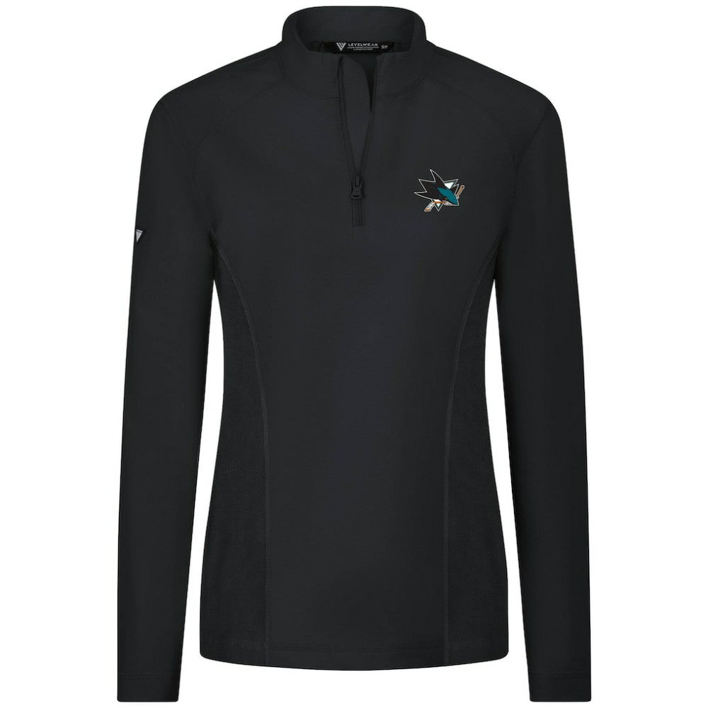 San Jose Sharks Levelwear Women's Upright Quarter-Zip Pullover Black