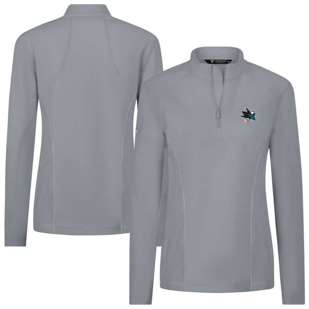 San Jose Sharks Levelwear Women's Upright Quarter-Zip Pullover Gray
