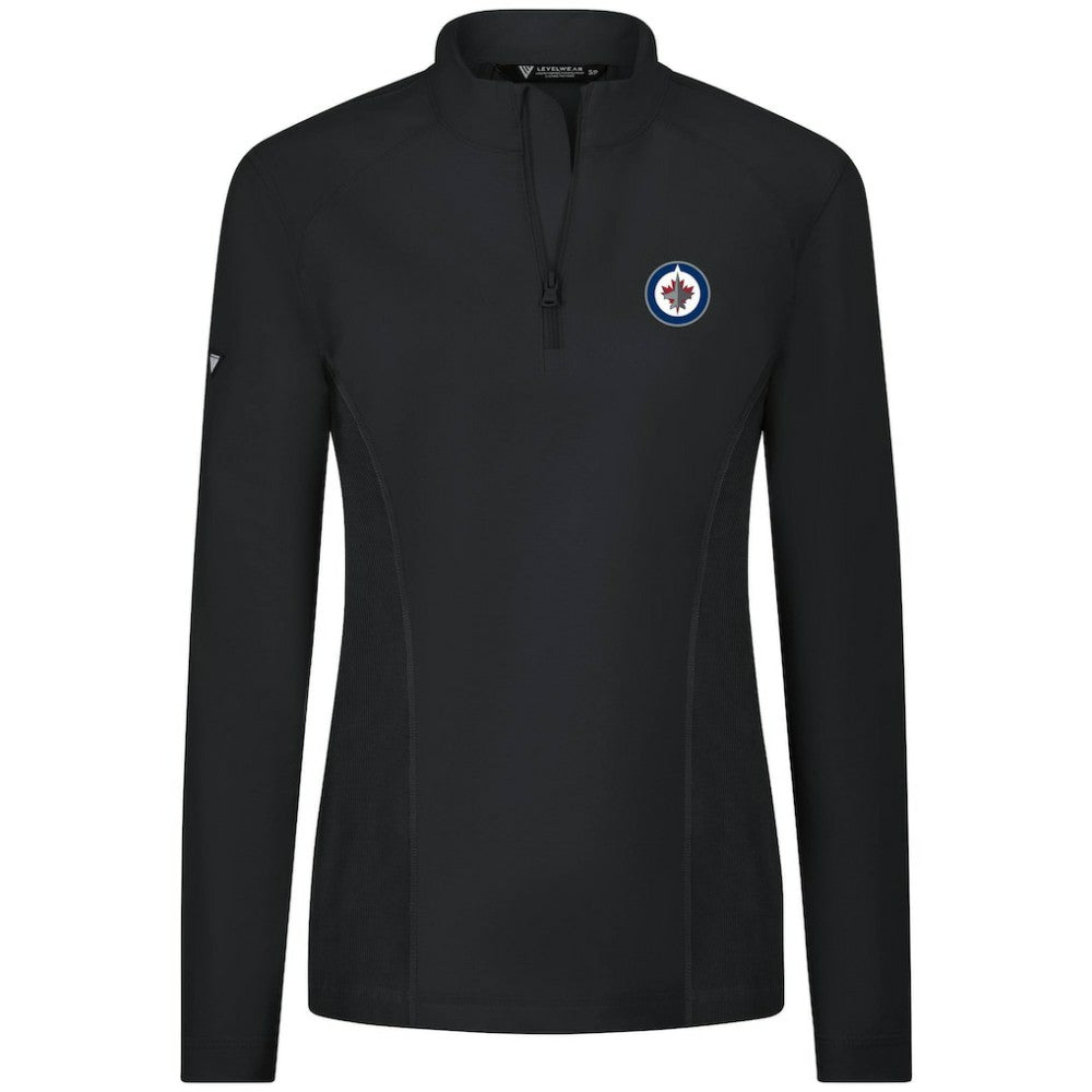 Winnipeg Jets Levelwear Women's Upright Quarter-Zip Pullover Black