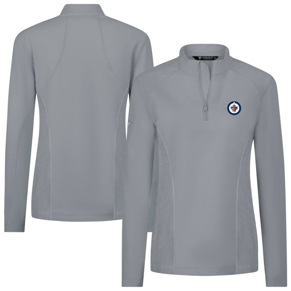 Winnipeg Jets Levelwear Women's Upright Quarter-Zip Pullover Gray