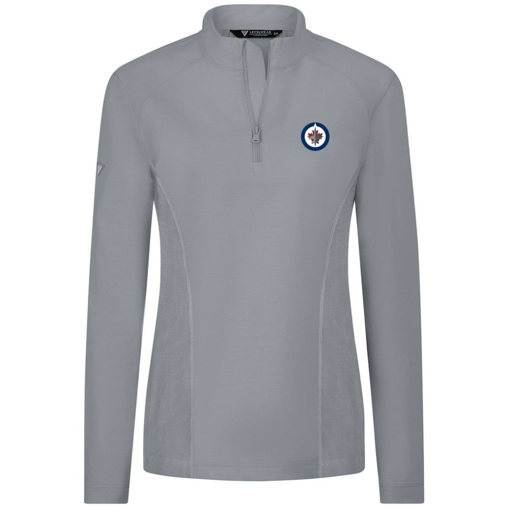 Winnipeg Jets Levelwear Women's Upright Quarter-Zip Pullover Gray