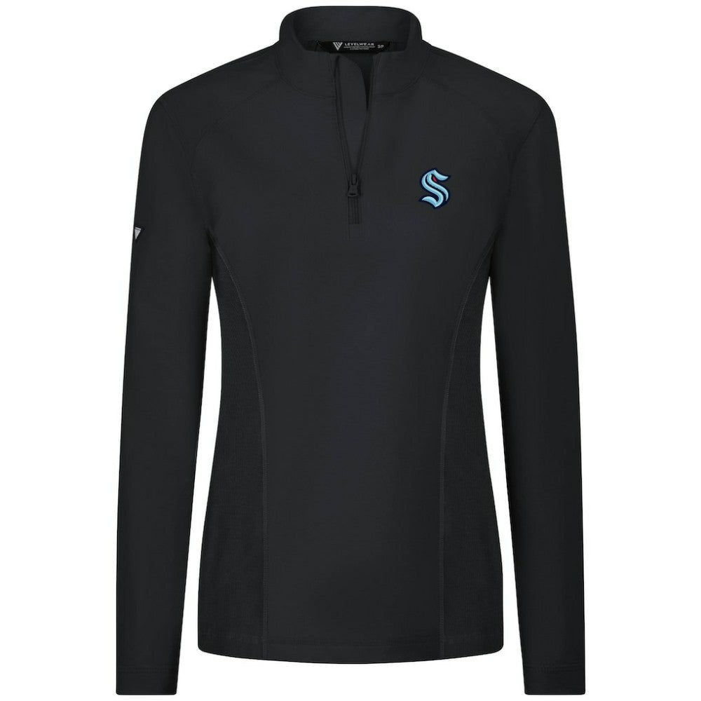 Seattle Kraken Levelwear Women's Upright Quarter-Zip Pullover Black