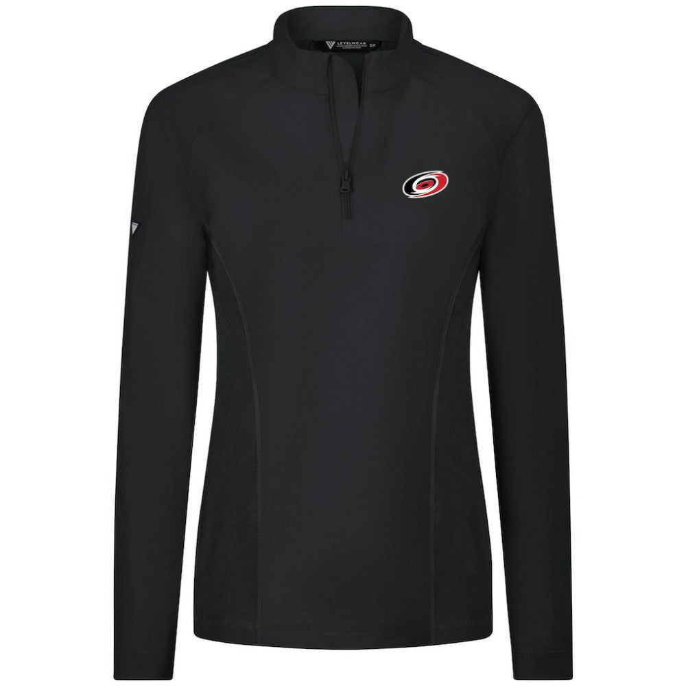 Carolina Hurricanes Levelwear Women's Upright Quarter-Zip Pullover Black