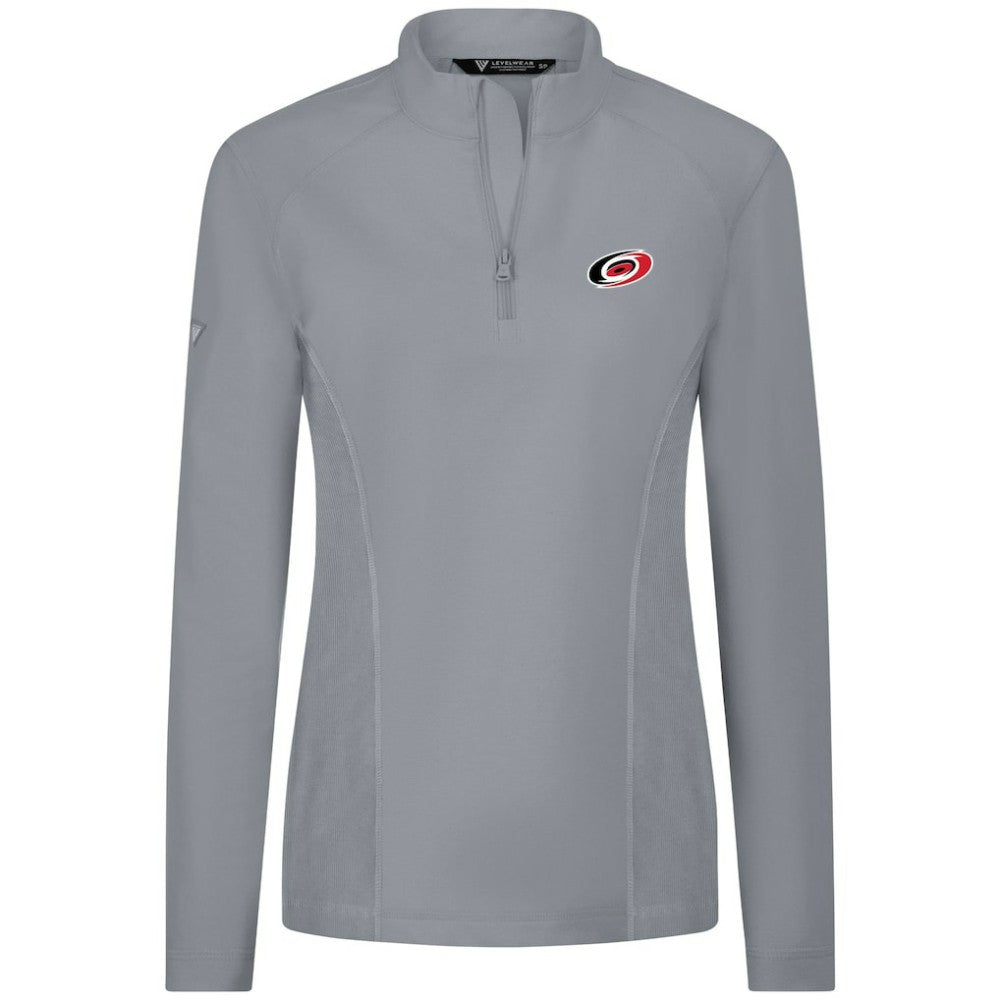 Carolina Hurricanes Levelwear Women's Upright Quarter-Zip Pullover Gray