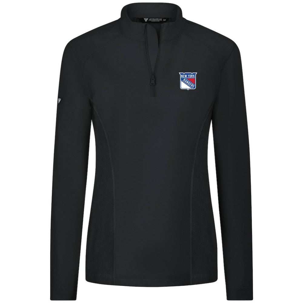 New York Rangers Levelwear Women's Upright Quarter-Zip Pullover Black