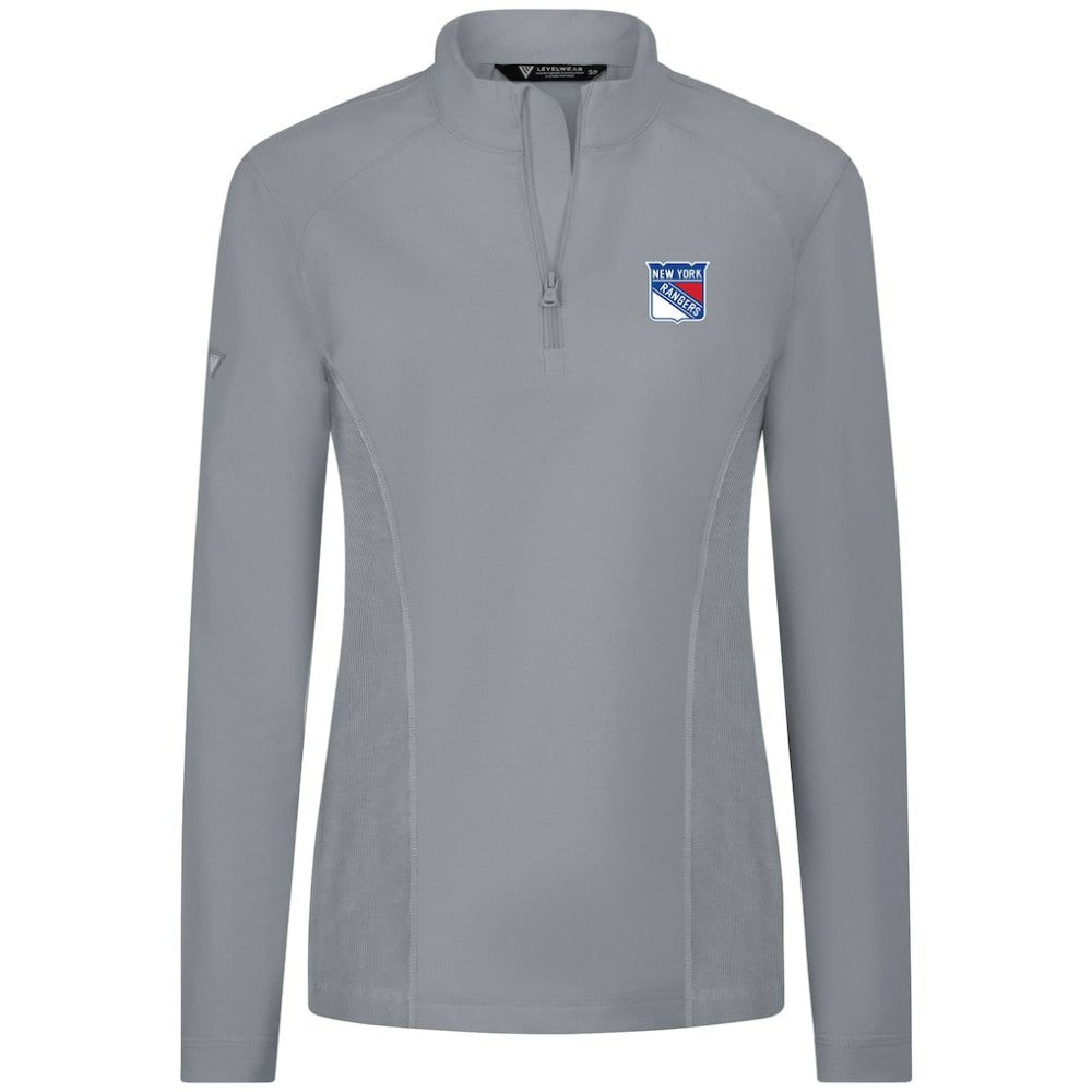 New York Rangers Levelwear Women's Upright Quarter-Zip Pullover Gray