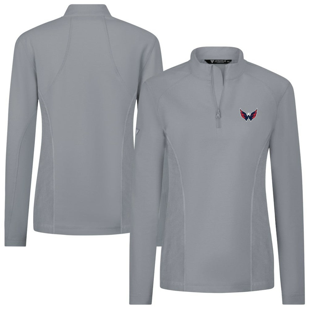 Washington Capitals Levelwear Women's Upright Quarter-Zip Pullover Gray