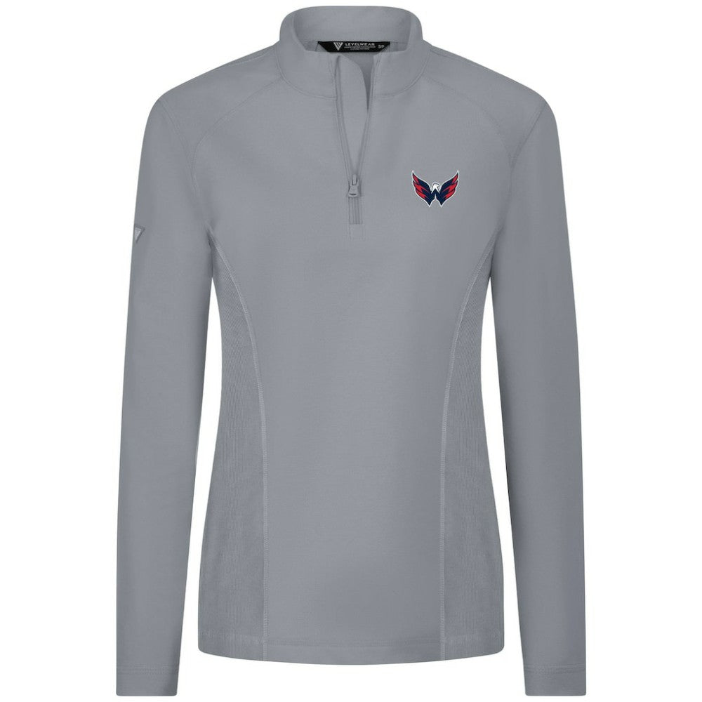 Washington Capitals Levelwear Women's Upright Quarter-Zip Pullover Gray