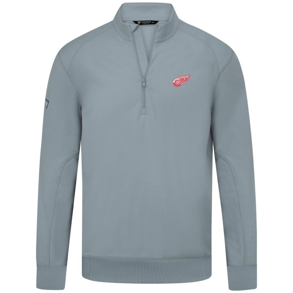 Detroit Red Wings Levelwear Upright Tri-Blend Quarter-Zip Pullover Gray