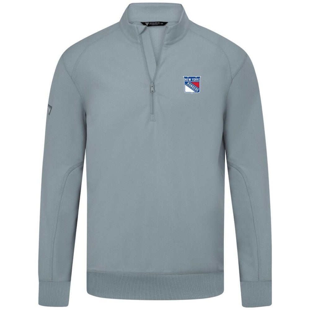New York Rangers Levelwear Upright Tri-Blend Quarter-Zip Pullover Gray