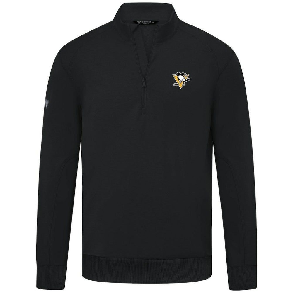 Pittsburgh Penguins Levelwear Upright Tri-Blend Quarter-Zip Pullover Black