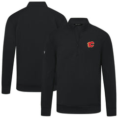 Calgary Flames Levelwear Upright Tri-Blend Quarter-Zip Pullover Black