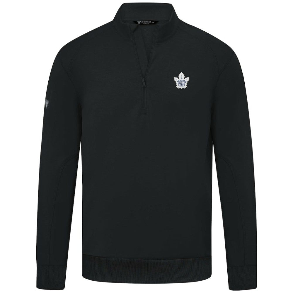 Toronto Maple Leafs Levelwear Upright Tri-Blend Quarter-Zip Pullover Black