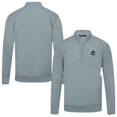 Vancouver Canucks Levelwear Upright Tri-Blend Quarter-Zip Pullover Gray