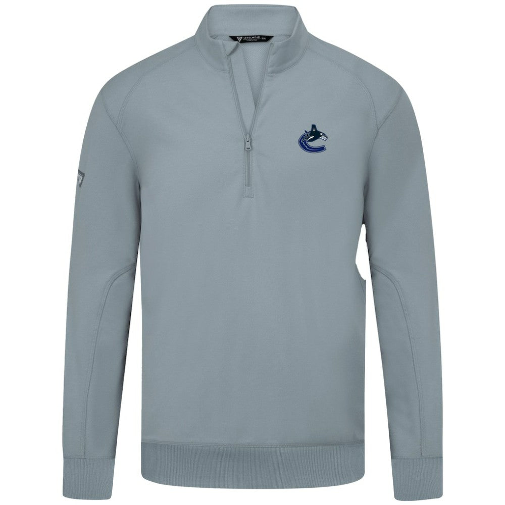 Vancouver Canucks Levelwear Upright Tri-Blend Quarter-Zip Pullover Gray