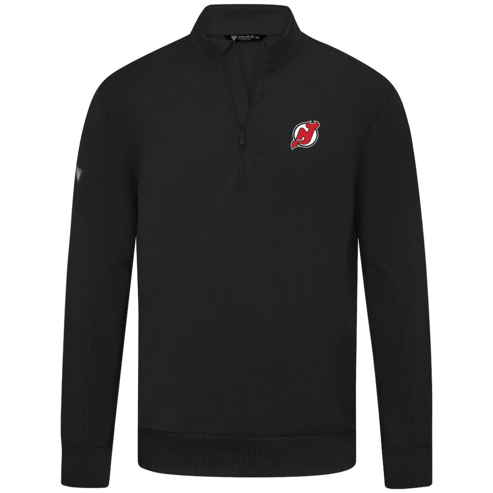 New Jersey Devils Levelwear Upright Tri-Blend Quarter-Zip Pullover Black