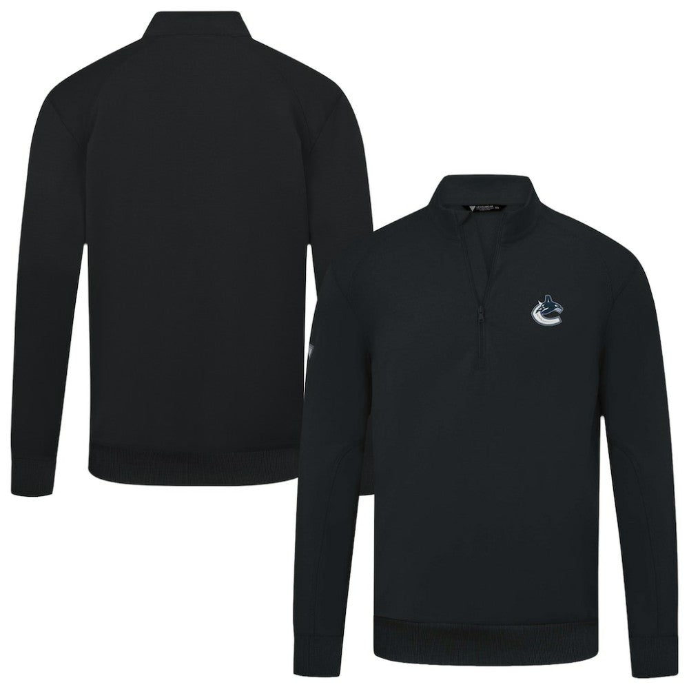 Vancouver Canucks Levelwear Upright Tri-Blend Quarter-Zip Pullover Black