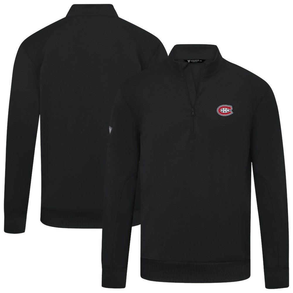 Montreal Canadiens Levelwear Upright Tri-Blend Quarter-Zip Pullover Black