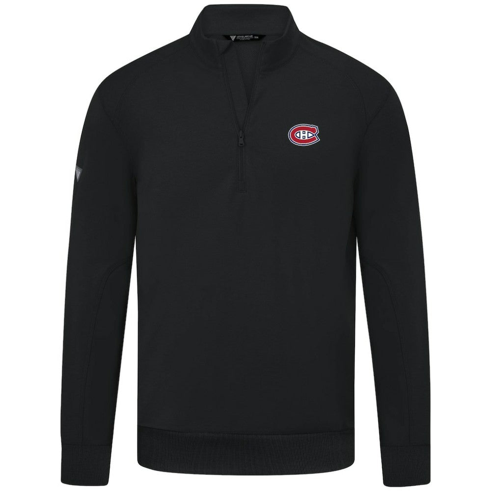 Montreal Canadiens Levelwear Upright Tri-Blend Quarter-Zip Pullover Black