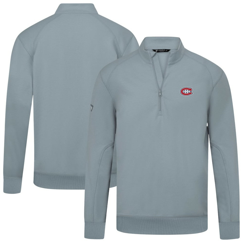 Montreal Canadiens Levelwear Upright Tri-Blend Quarter-Zip Pullover Gray