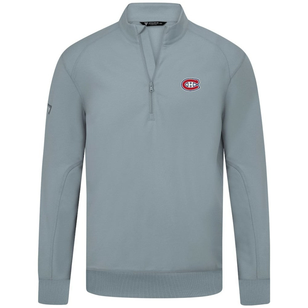 Montreal Canadiens Levelwear Upright Tri-Blend Quarter-Zip Pullover Gray