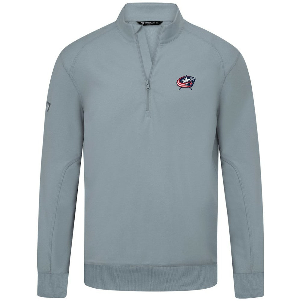 Columbus Blue Jackets Levelwear Upright Tri-Blend Quarter-Zip Pullover Gray