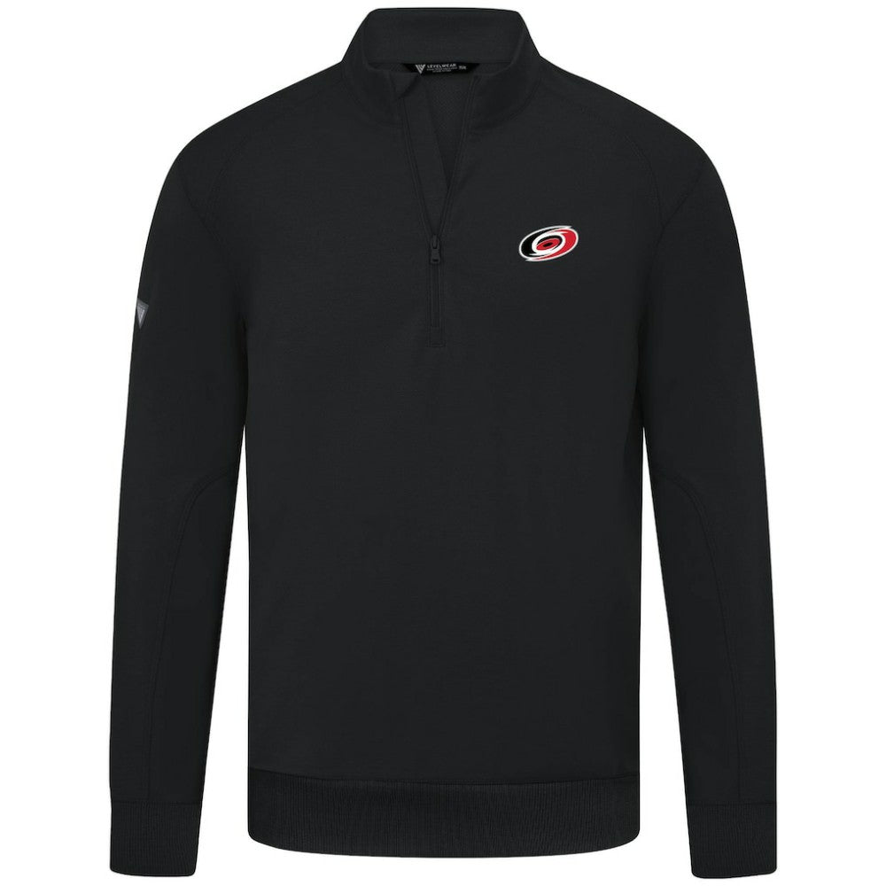 Carolina Hurricanes Levelwear Upright Tri-Blend Quarter-Zip Pullover Black